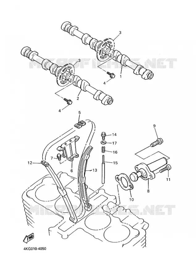 ARBRE A CAMES / CHAINE DE DISTRIBUTION Yamaha MOTO 1300 2000 XJR  XJR1300SP