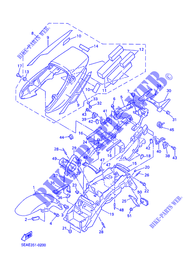 GARDE BOUE pour Yamaha XJR1300SP de 2000