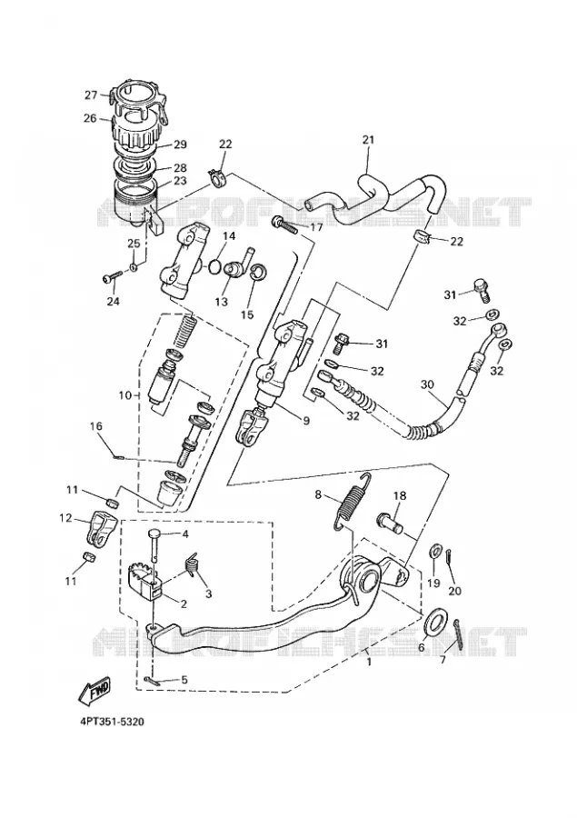 MAITRE CYLINDRE DE FREIN ARRIERE Yamaha MOTO 600 2000 XTE  XT600E