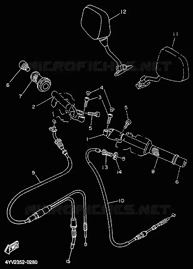 GUIDON ET CABLES Yamaha MOTO 50 2000 TZR  TZR50R