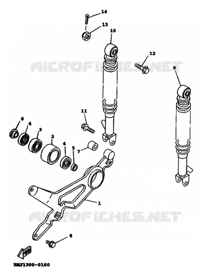 BRAS OSCILLANT / AMORTISSEUR Yamaha SCOOTER 125 2000 FLAME  XC125A FLAME