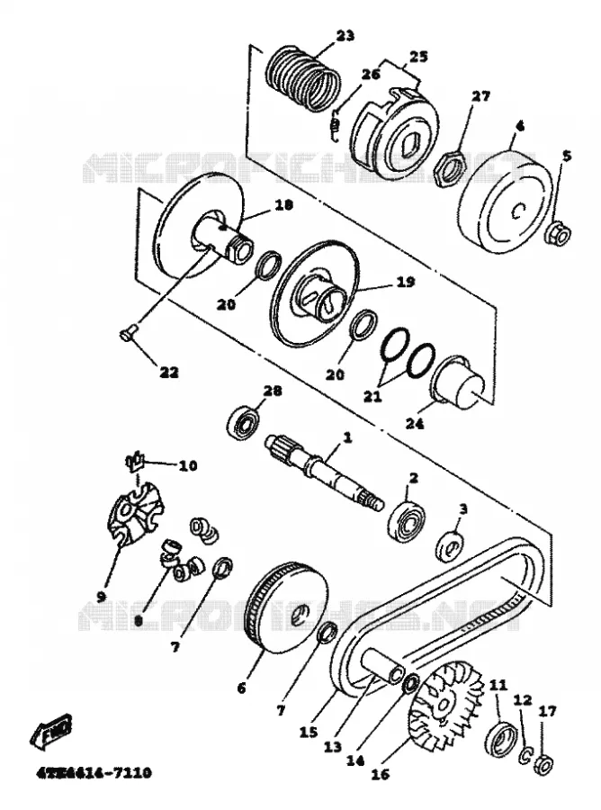 EMBRAYAGE DE DEMARREUR Yamaha SCOOTER 125 2000 FLAME  XC125A FLAME