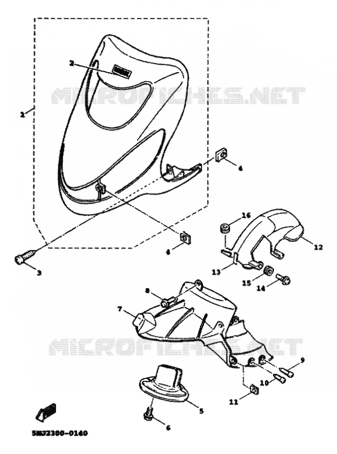 GARDE BOUE AVANT Yamaha SCOOTER 125 2000 FLAME  XC125A FLAME