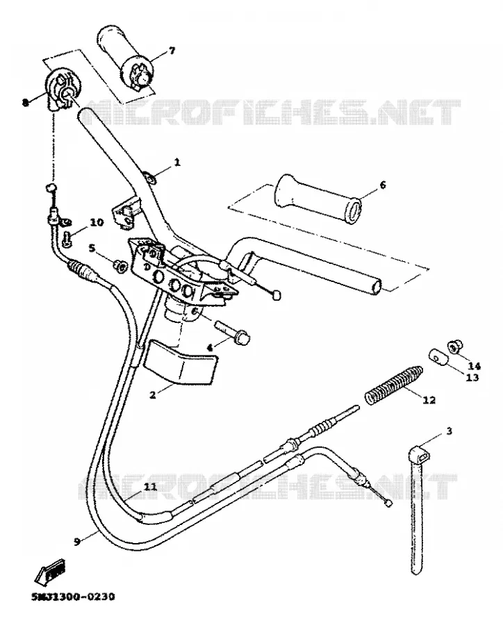 GUIDON ET CABLES Yamaha SCOOTER 125 2000 FLAME  XC125A FLAME