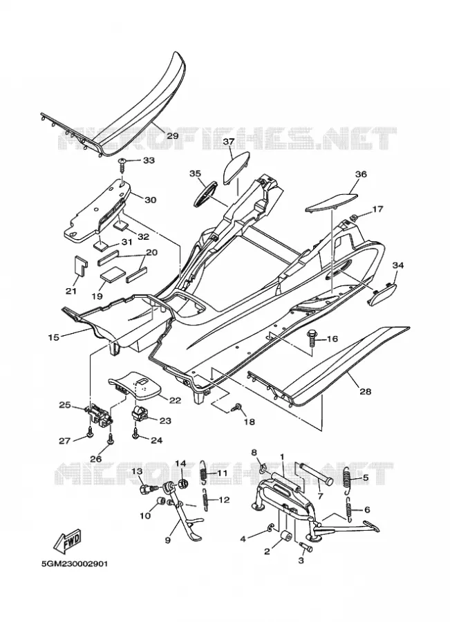 SUPPORT / REPOSE PIEDS Yamaha SCOOTER 250 2000 SKYLINER  YP250 SKYLINER