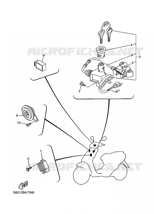PARTIE ELECTRIQUE 1 Yamaha SCOOTER 50 1999 NEOS  YN50 YN50R NEO'S