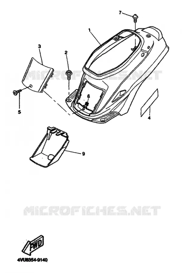 COUVERCLE LATERAL Yamaha SCOOTER 50 1999 BW'S  CW50