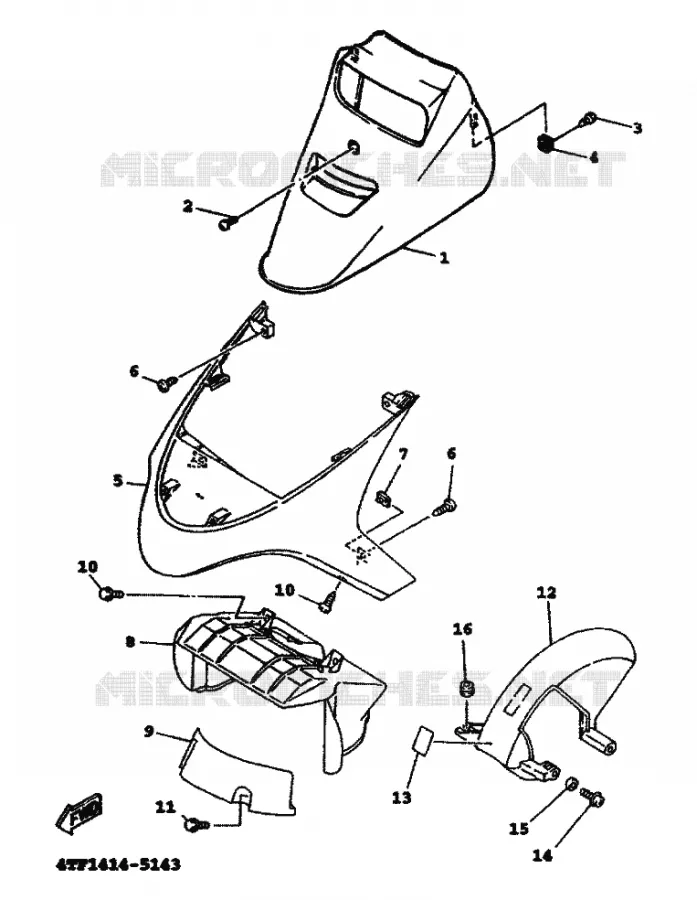 GARDE BOUE AVANT Yamaha SCOOTER 125 1999 FLAME R  XC125TR FLAME R
