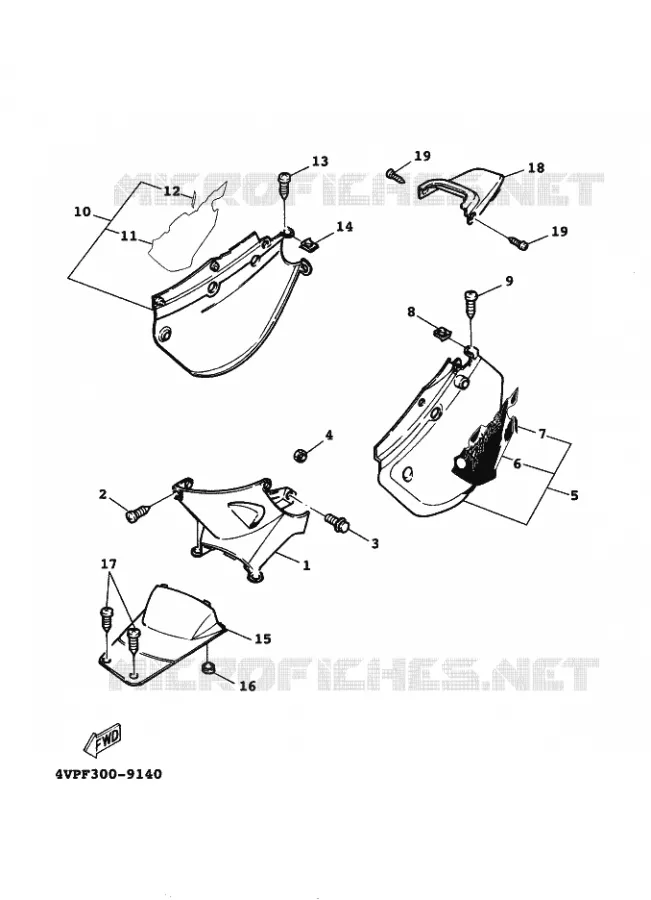 COUVERCLE LATERAL Yamaha SCOOTER 100 1999 BOOSTER  YW100 BOOSTER 100