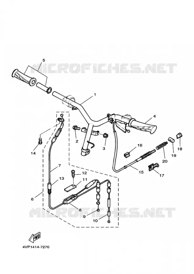 GUIDON ET CABLES Yamaha SCOOTER 100 1999 BOOSTER  YW100 BOOSTER 100