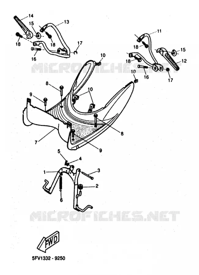 BEQUILLE / REPOSE PIEDS Yamaha SCOOTER 50 1999 FLIPPER  YH50 FLIPPER