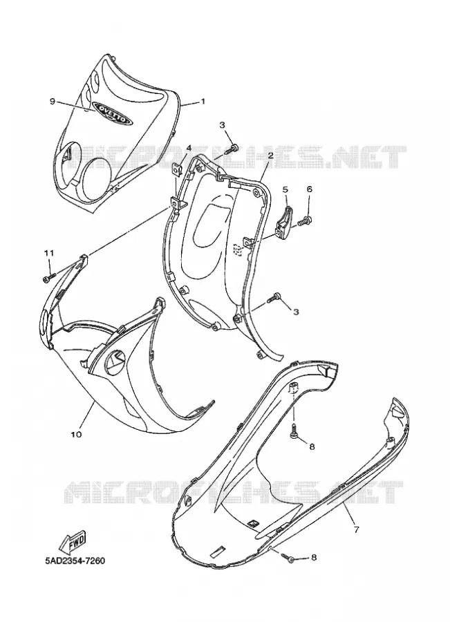 PROTEGE JAMBES Yamaha SCOOTER 50 1999 OVETTO  YN50 YN50R OVETTO
