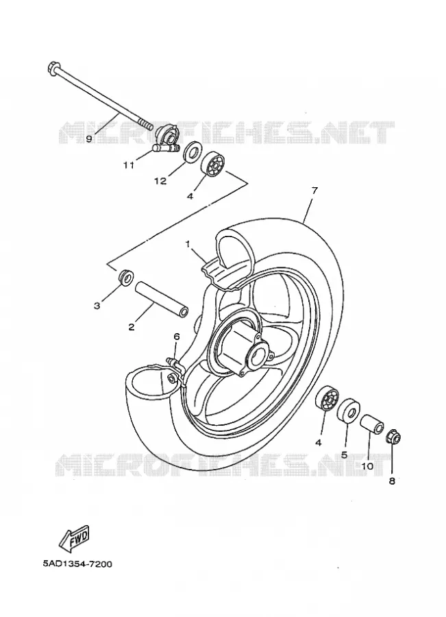 ROUE AVANT Yamaha SCOOTER 50 1999 OVETTO  YN50 YN50R OVETTO