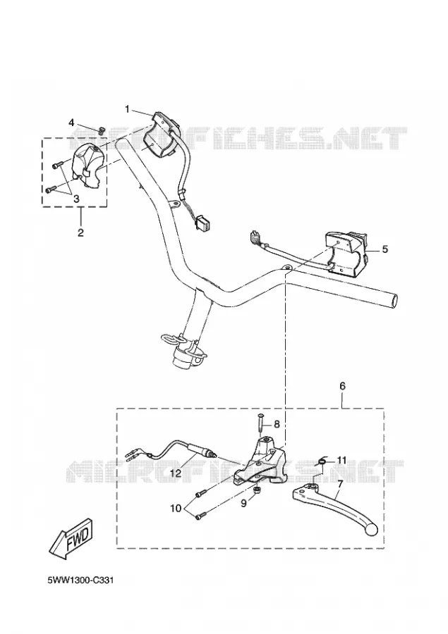 COMMODO / LEVIER Yamaha SCOOTER 50 2007 BOOSTER  CW50L