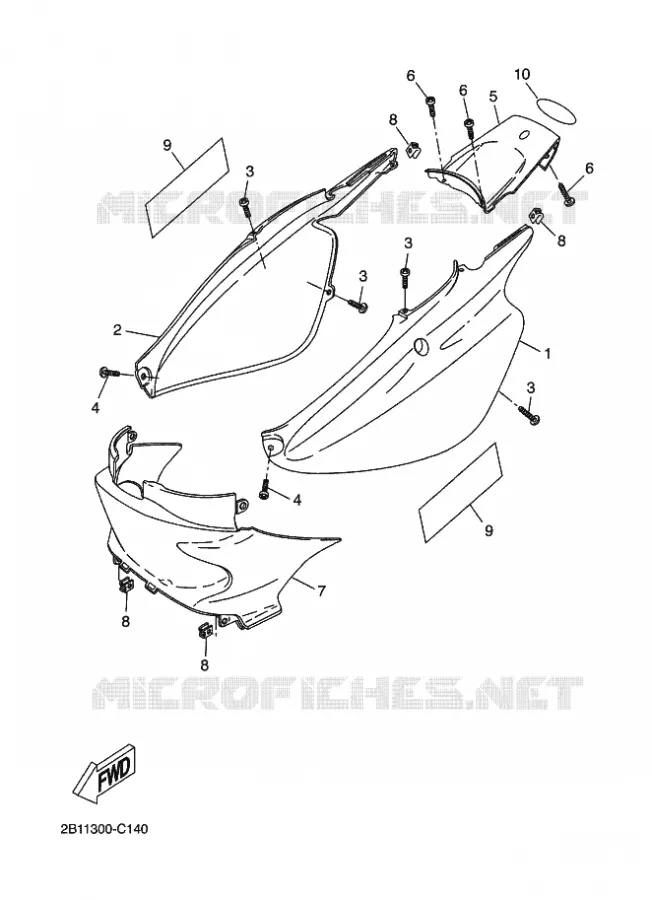 COUVERCLE LATERAL Yamaha SCOOTER 50 2005 NEXT GENERATION  CW50RS NEXT GEN