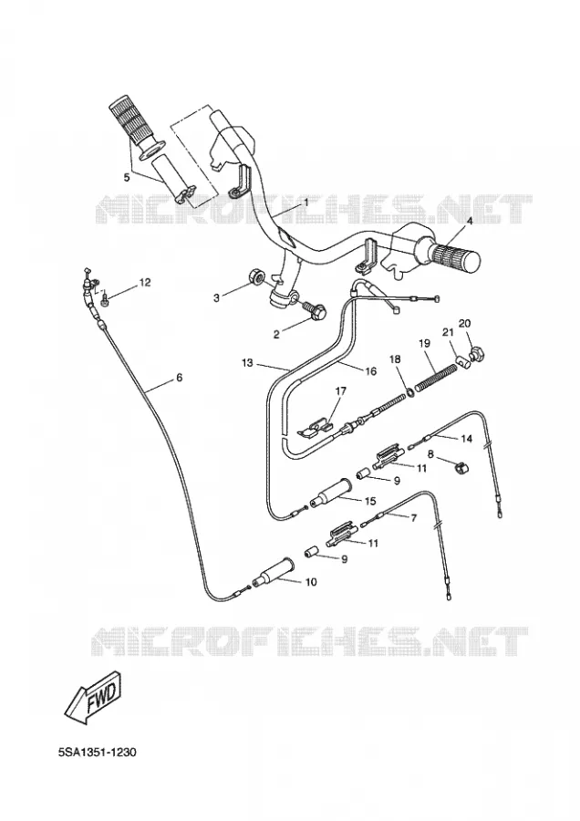 GUIDON ET CABLES Yamaha SCOOTER 50 2005 NEXT GENERATION  CW50RS NEXT GEN