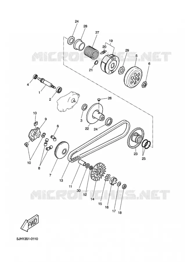 EMBRAYAGE DE DEMARREUR Yamaha SCOOTER 50 2004 ROCKET  CW50RSP POWER ROCKET