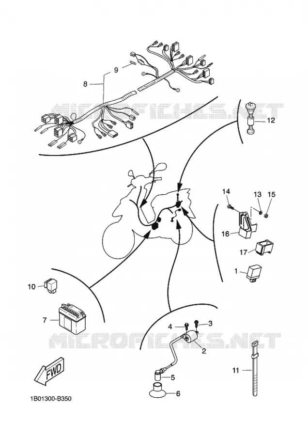 PARTIE ELECTRIQUE 2 Yamaha SCOOTER 50 2005 ROCKET  CW50RSP POWER ROCKET