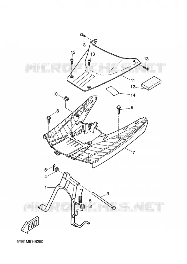 SUPPORT / REPOSE PIEDS Yamaha SCOOTER 50 2005 ROCKET  CW50RSP POWER ROCKET