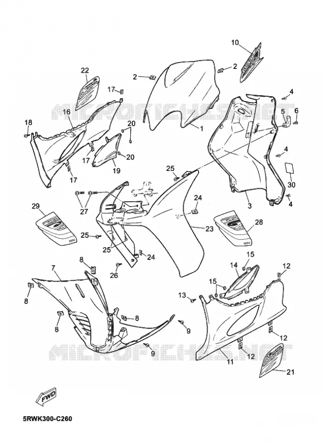 PROTEGE JAMBES Yamaha SCOOTER 50 2005 MACH  CS50Z MACH G LIQUIDE