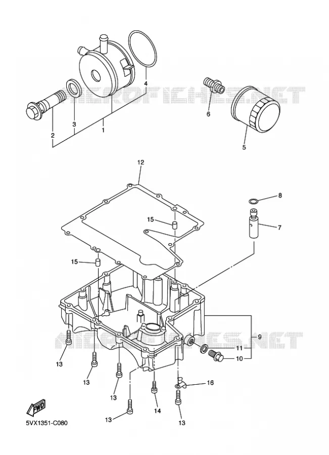 FILTRE A HUILE Yamaha MOTO 600 2004 FAZER  FZ6-S FZ6-SS FZ6