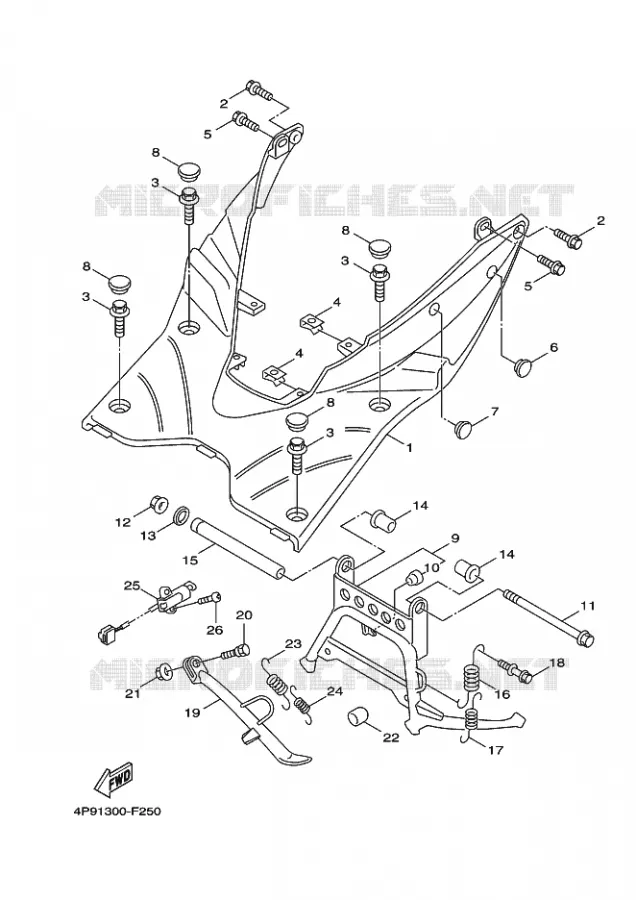SUPPORT / REPOSE PIEDS Yamaha SCOOTER 125 2008 FLAME X  XC125 FLAME  X