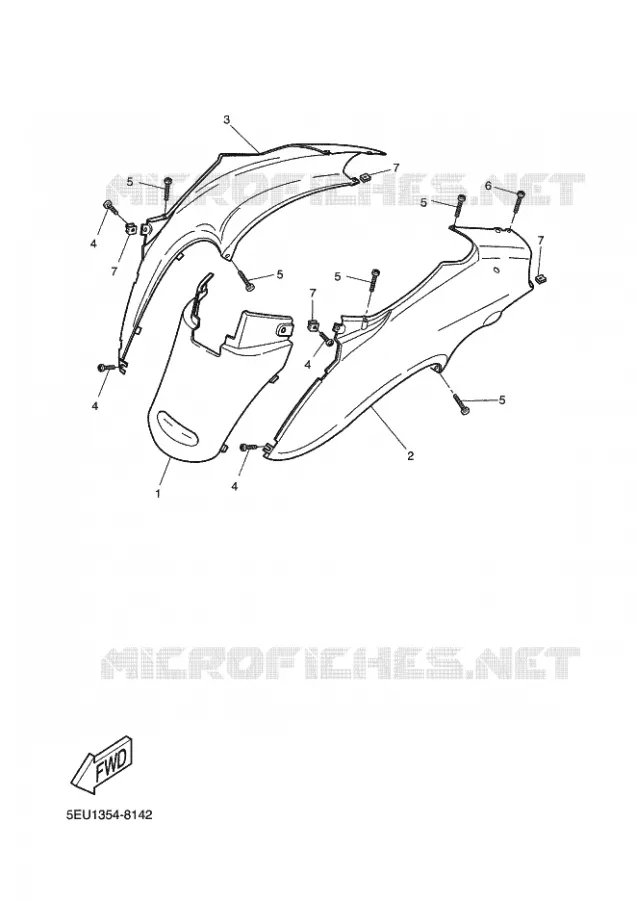 COUVERCLE LATERAL Yamaha SCOOTER 50 2004 FLIPPER  YH50L FLIPPER LIGHT
