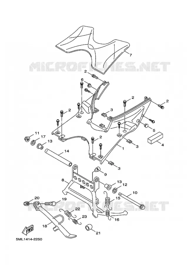 SUPPORT / REPOSE PIEDS Yamaha SCOOTER 125 2005 FLAME X  XC125 FLAME  X