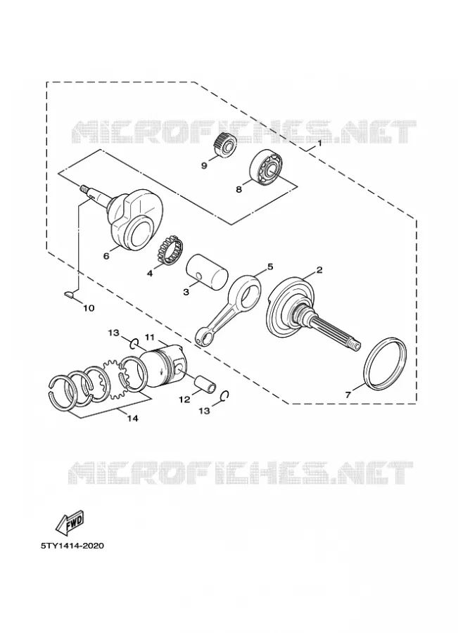 VILEBREQUIN / PISTON Yamaha SCOOTER 125 2005 FLAME X  XC125 FLAME  X