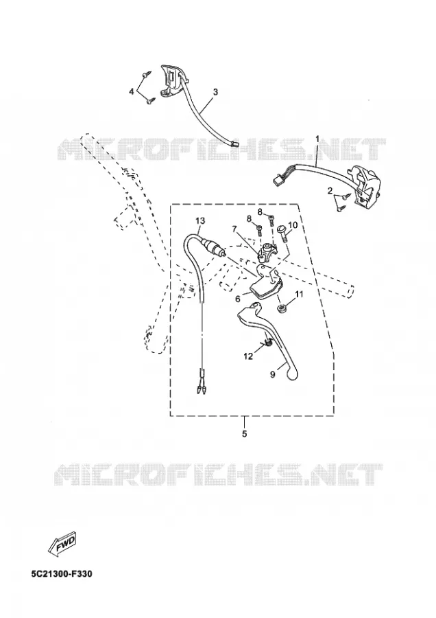 COMMODO / LEVIER Yamaha SCOOTER 50 2008 OVETTO  YN50 OVETTO