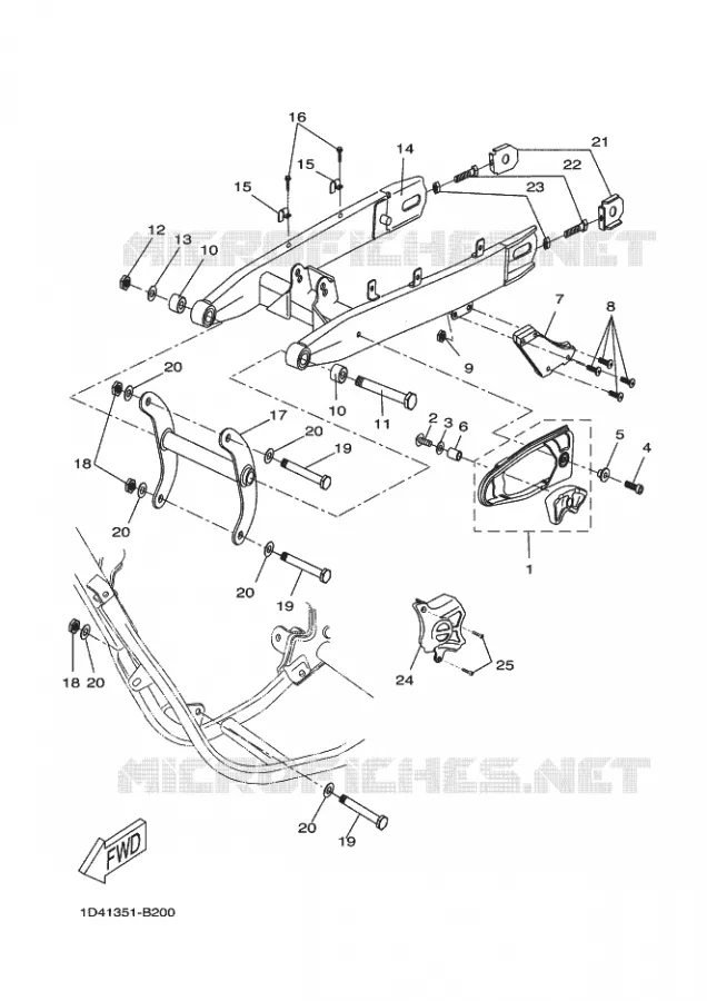 BRAS ARRIERE Yamaha MOTO 50 2007 X-LIMIT  X-LIMIT S.M