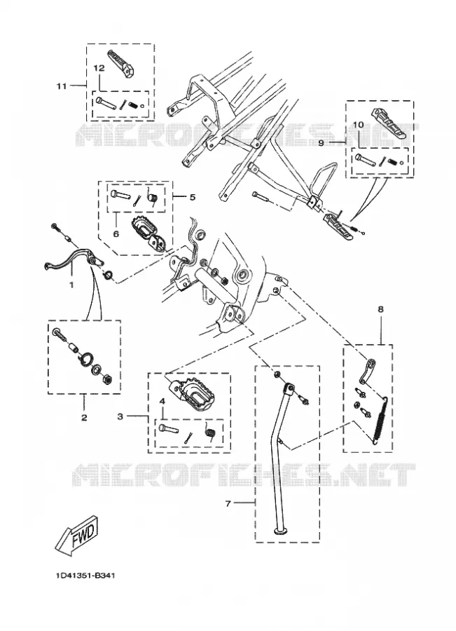 SUPPORT / REPOSE PIEDS Yamaha MOTO 50 2004 X-LIMIT  DT50RSM X-LIMIT S.M