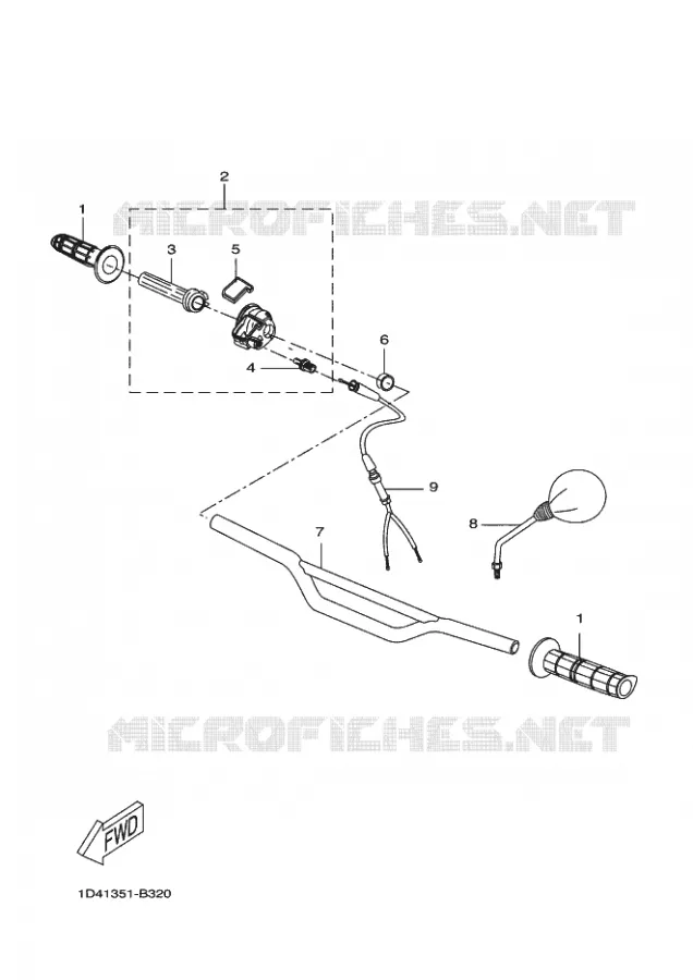 GUIDON ET CABLES Yamaha MOTO 50 2005 X-LIMIT  X-LIMIT ENDURO