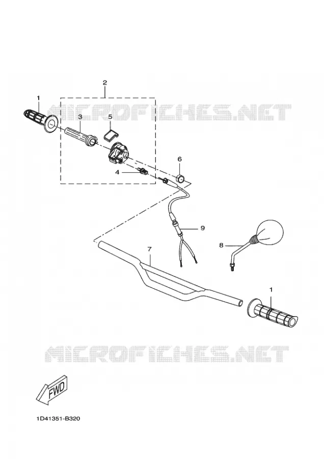 GUIDON ET CABLES Yamaha MOTO 50 2005 X-LIMIT  DT50RSM