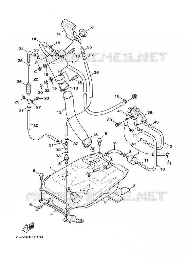 RESERVOIR A ESSENCE Yamaha SCOOTER 125 2005 FLAME X  XC125 FLAME  X