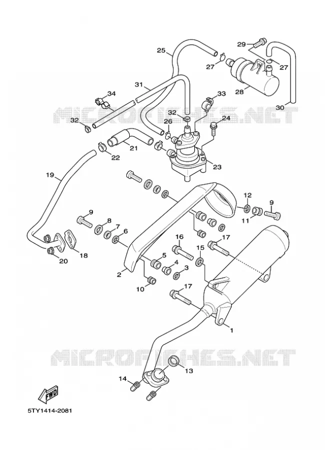ECHAPPEMENT Yamaha SCOOTER 125 2005 FLAME X  XC125 FLAME  X