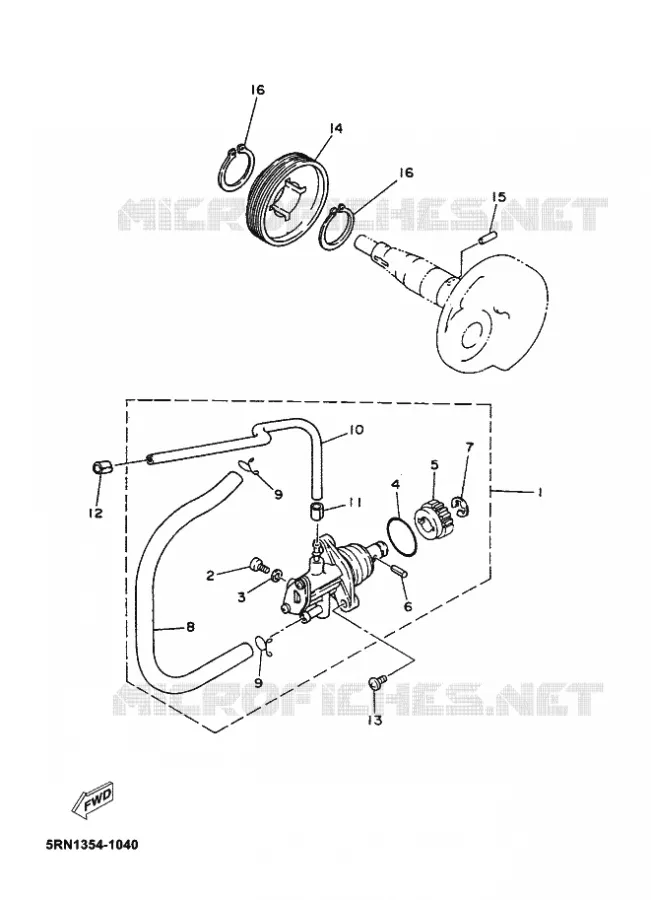 POMPE A HUILE Yamaha SCOOTER 50 2004 OVETTO  YN50 OVETTO 50