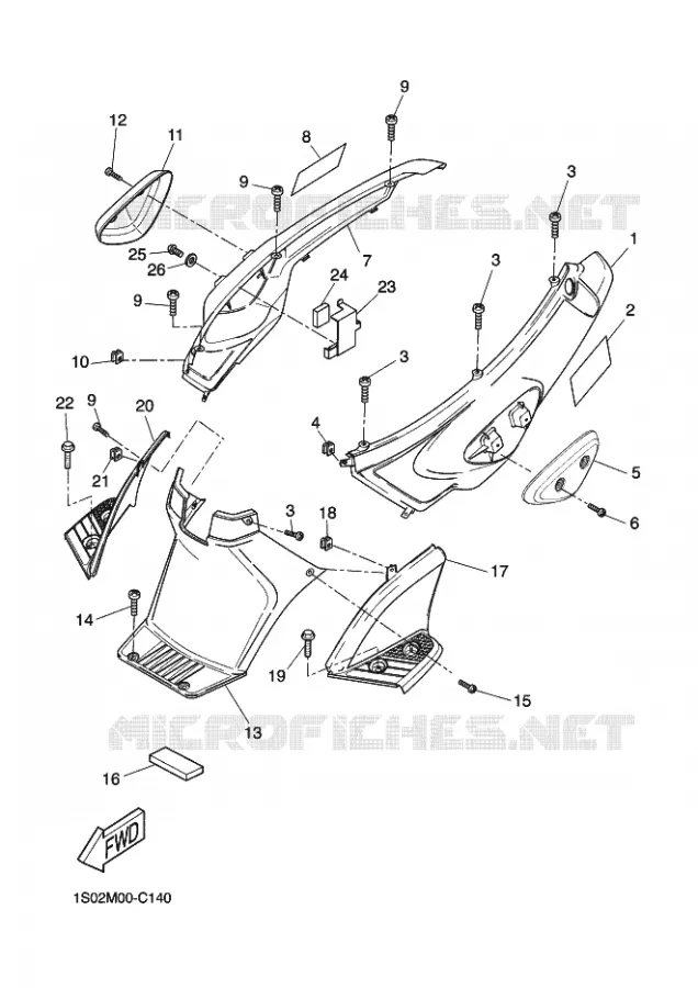 COUVERCLE LATERAL Yamaha SCOOTER 50 2007 STUNT  EW50N STUNT NAKED