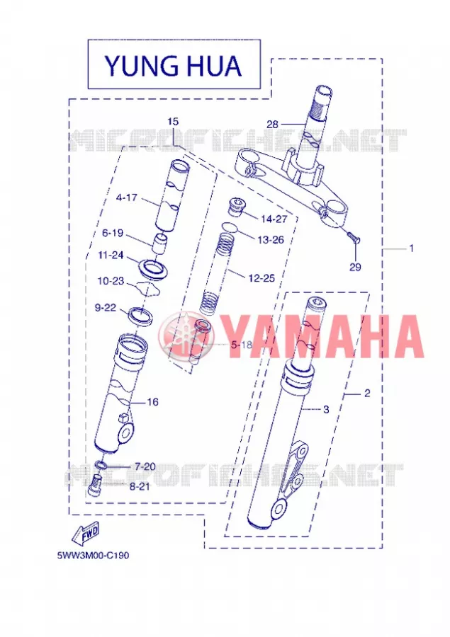 FOURCHE 2 Yamaha SCOOTER 50 2005 BOOSTER  CW50N
