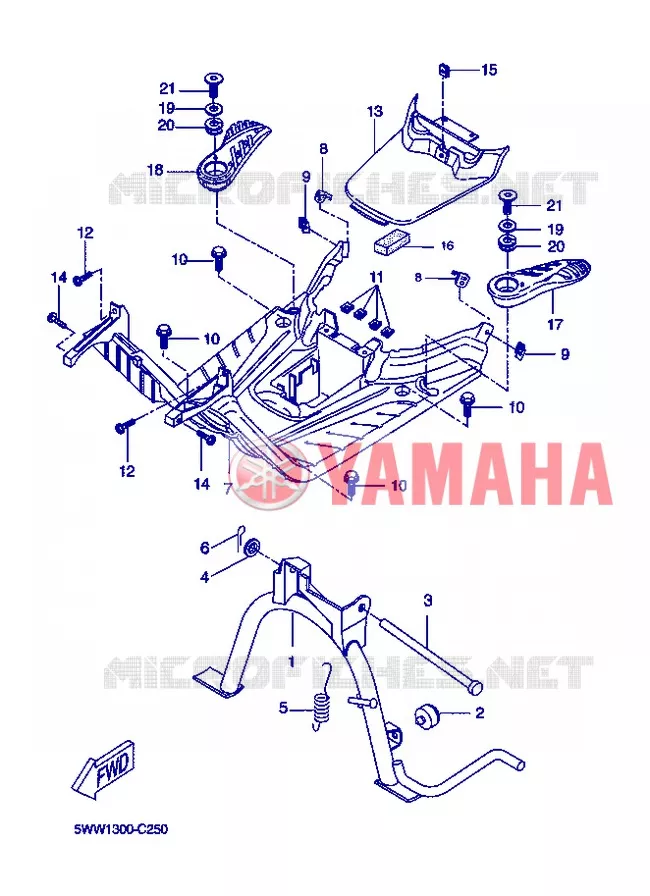 SUPPORT / REPOSE PIEDS Yamaha SCOOTER 50 2005 BOOSTER  CW50N