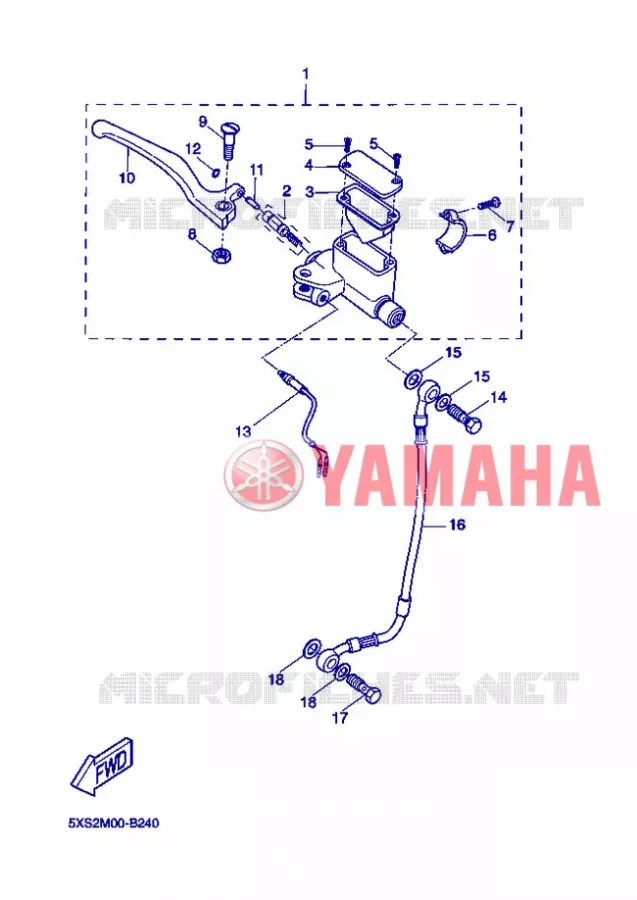 MAITRE CYLINDRE DE FREIN AVANT Yamaha SCOOTER 50 2004 FLIPPER  YH50 FLIPPER