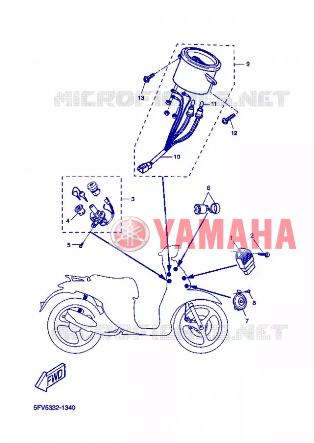 PARTIE ELECTRIQUE 1 Yamaha SCOOTER 50 2004 FLIPPER  YH50 FLIPPER
