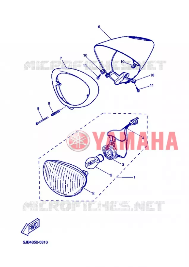 PHARE  Yamaha SCOOTER 50 2004 FLIPPER  YH50 FLIPPER