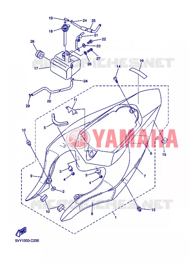 COUVERCLE LATERAL Yamaha MOTO 1000 2004 R1  YZF-R1 YZF-R1S R1