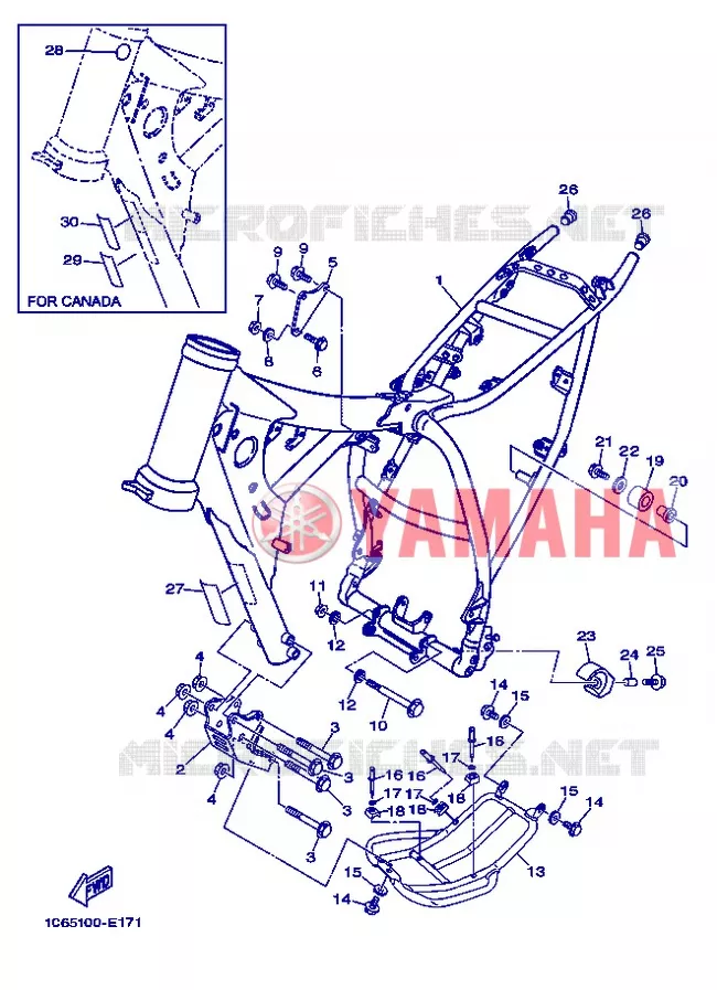 CADRE Yamaha MOTO 230 2006 TTR  TT-R230 TTR230V