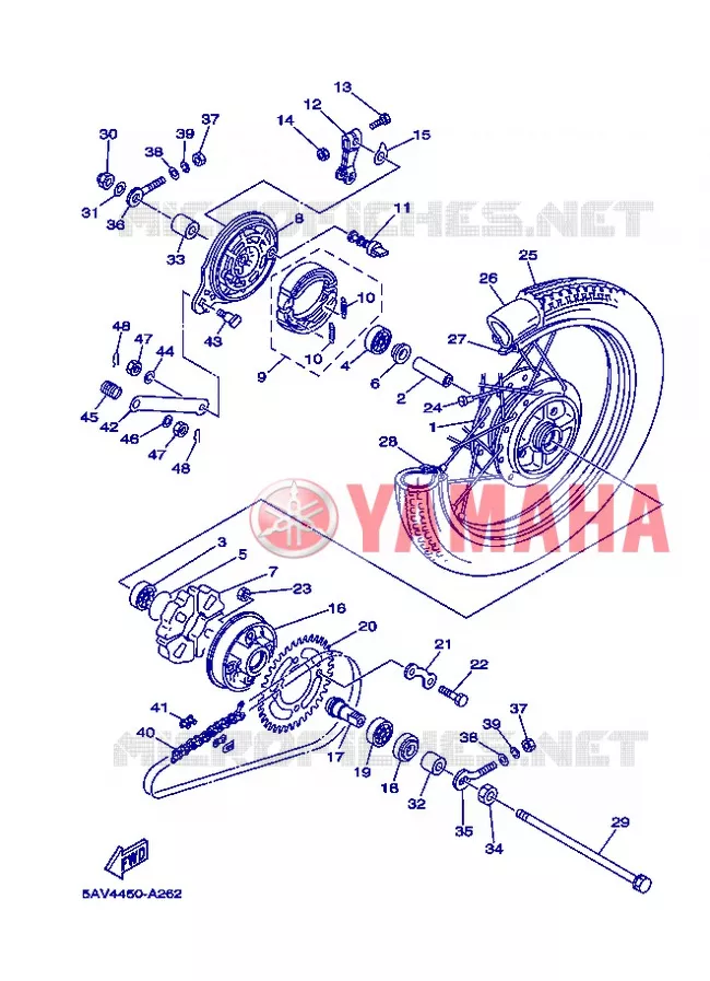 ROUE ARRIERE Yamaha MOTO 105 2004 Autres modeles  T105SE