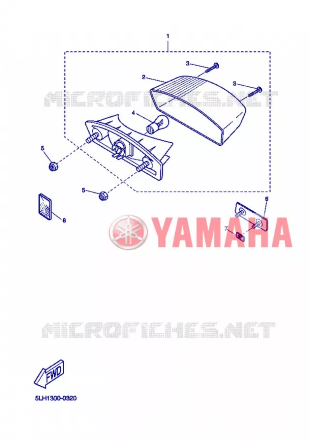 FEU ARRIERE Yamaha SCOOTER 50 2004 SLIDER  EW50N SLIDER