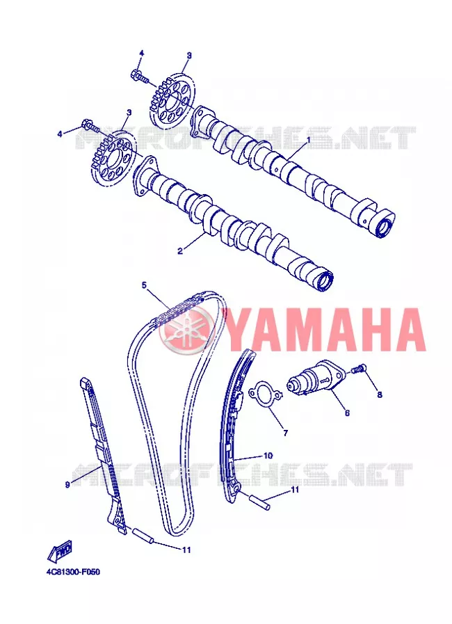 ARBRE A CAMES / CHAINE DE DISTRIBUTION Yamaha MOTO 1000 2007 R1  YZF-R1 R1