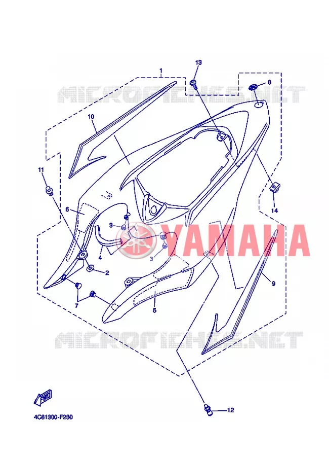 COUVERCLE LATERAL Yamaha MOTO 1000 2007 R1  YZF-R1 R1