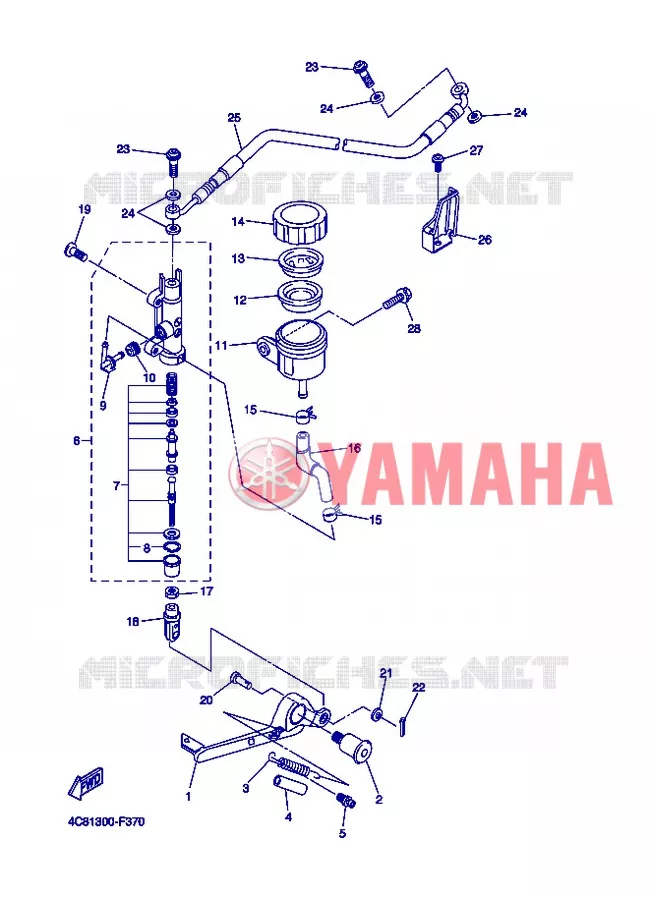 MAITRE CYLINDRE DE FREIN ARRIERE Yamaha MOTO 1000 2007 R1  YZF-R1 R1